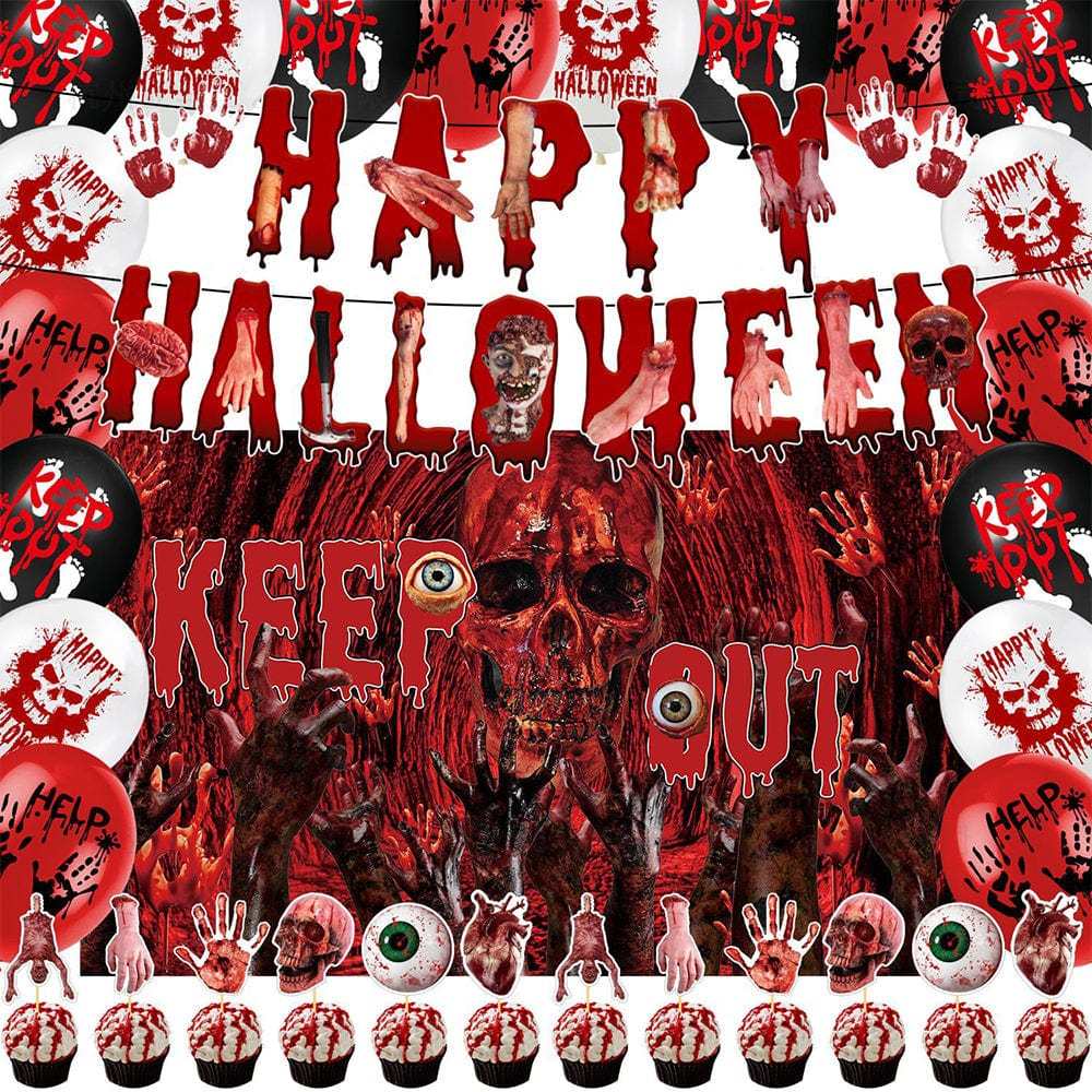 Halloween Hanging Swirl Banner Bloody Decorations Party Supplies Gift for Halloween Party - Giftlab