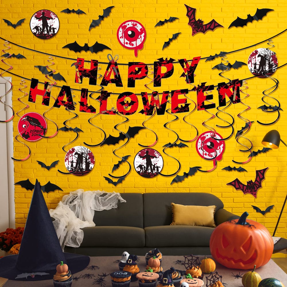 Halloween Party Banner Hanging Swirl Decorations Party Supplies Gift for Halloween Party - Giftlab
