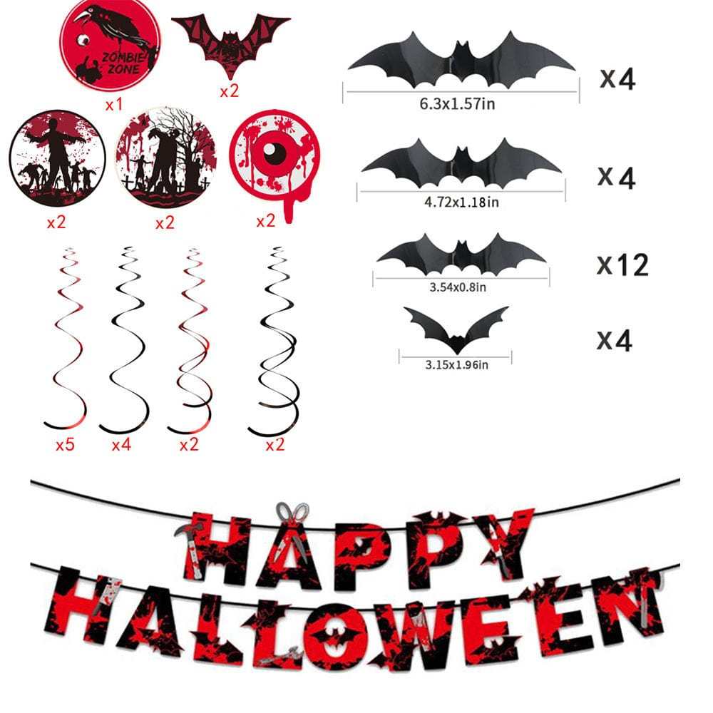 Halloween Party Banner Hanging Swirl Decorations Party Supplies Gift for Halloween Party - Giftlab