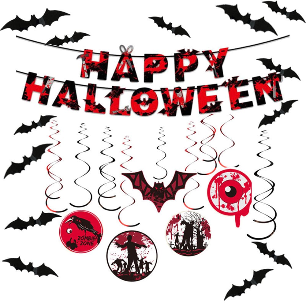 Halloween Party Banner Hanging Swirl Decorations Party Supplies Gift for Halloween Party - Giftlab