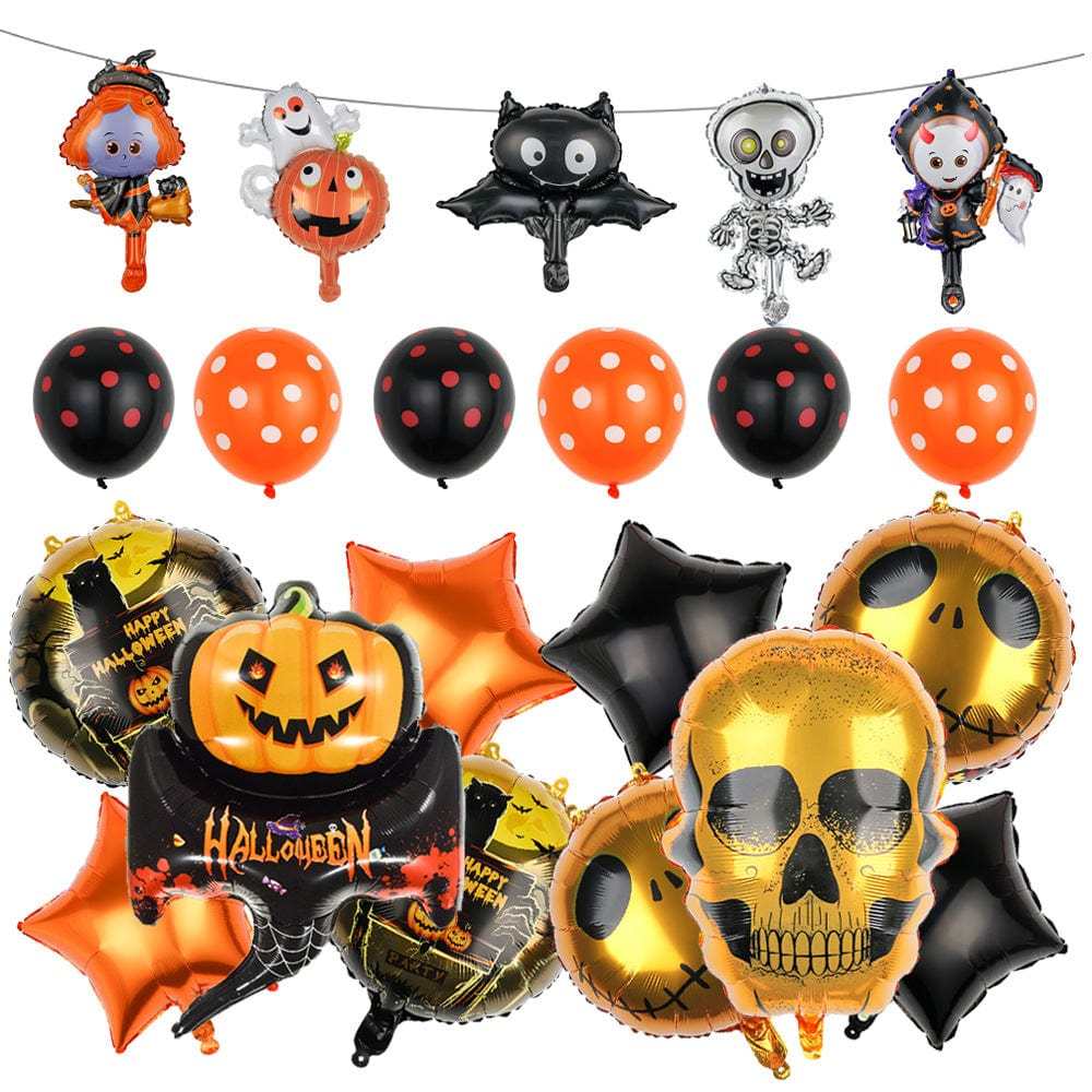 Halloween Balloon Kit Pumpkin Skulls Spider Balloon for Halloween Party Decorations Supplies - Giftlab