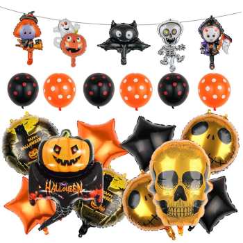 Halloween Balloon Kit Pumpkin Skulls Spider Balloon for Halloween Party Decorations Supplies - Giftlab