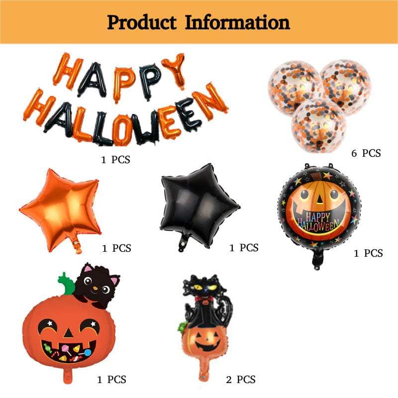 Halloween Party Decorations Balloon Kits Happy Halloween Banner for Halloween Theme Party - Giftlab