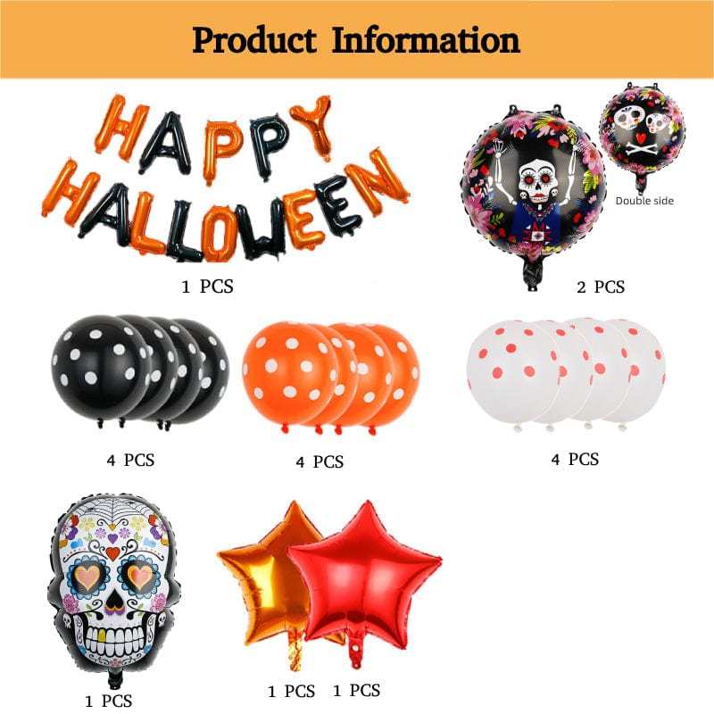 Halloween Party Banner Balloon Decorations Kits for Party Supplies Halloween Decor Kit - Giftlab