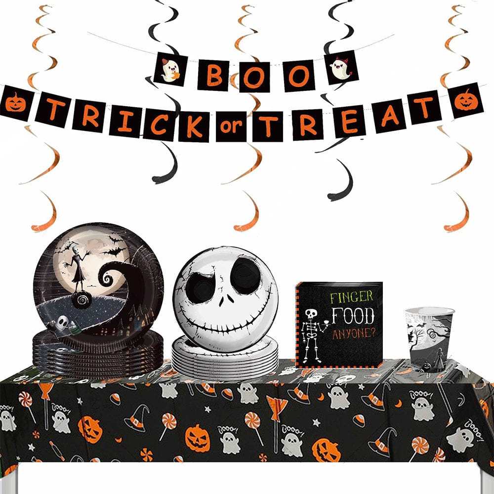 Halloween Party Decorations Supplies 117pcs Halloween Disposable Tableware Kits - Giftlab