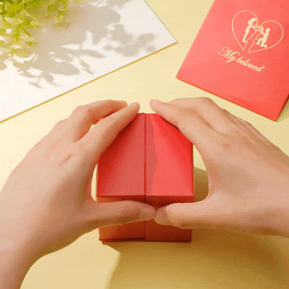 Liftable Rose Shaped Ring Gift Box Jewelry Organizer