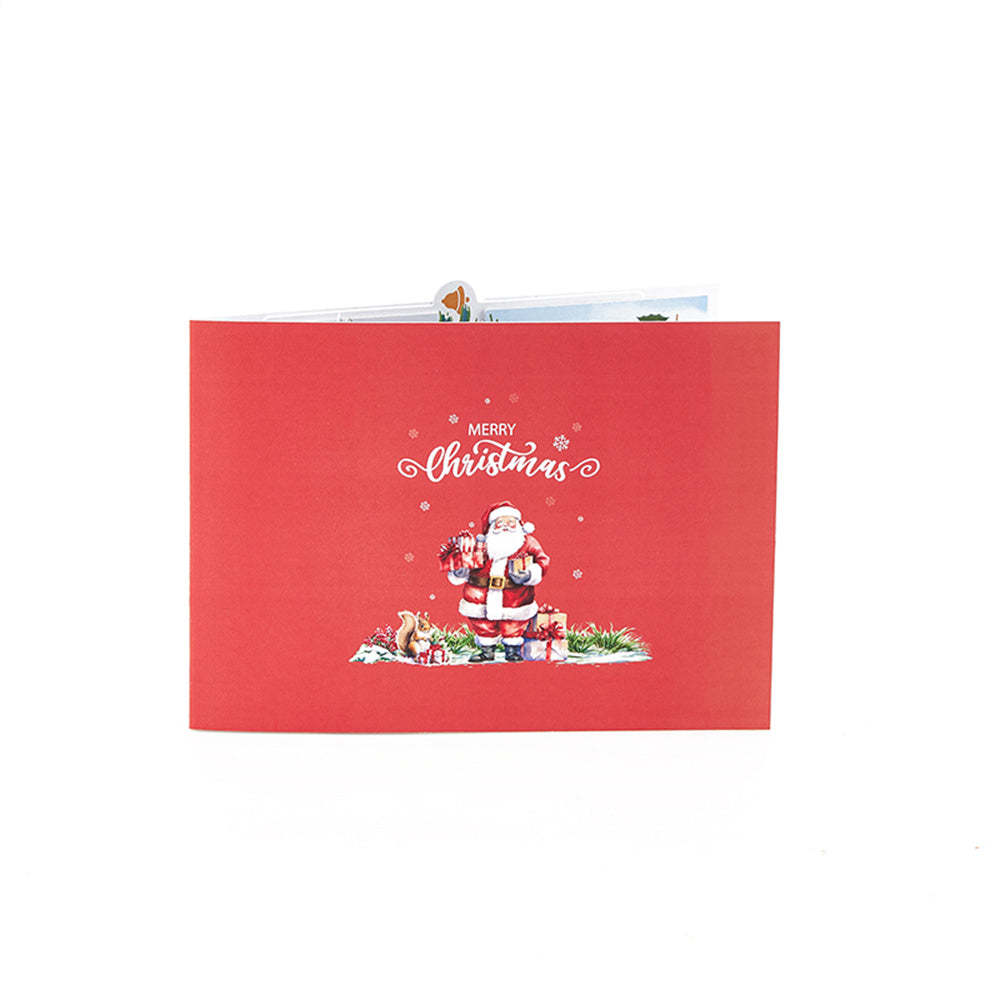 Christmas 3D Pop Up Card Santa Jungle Greeting Card - NameNecklace
