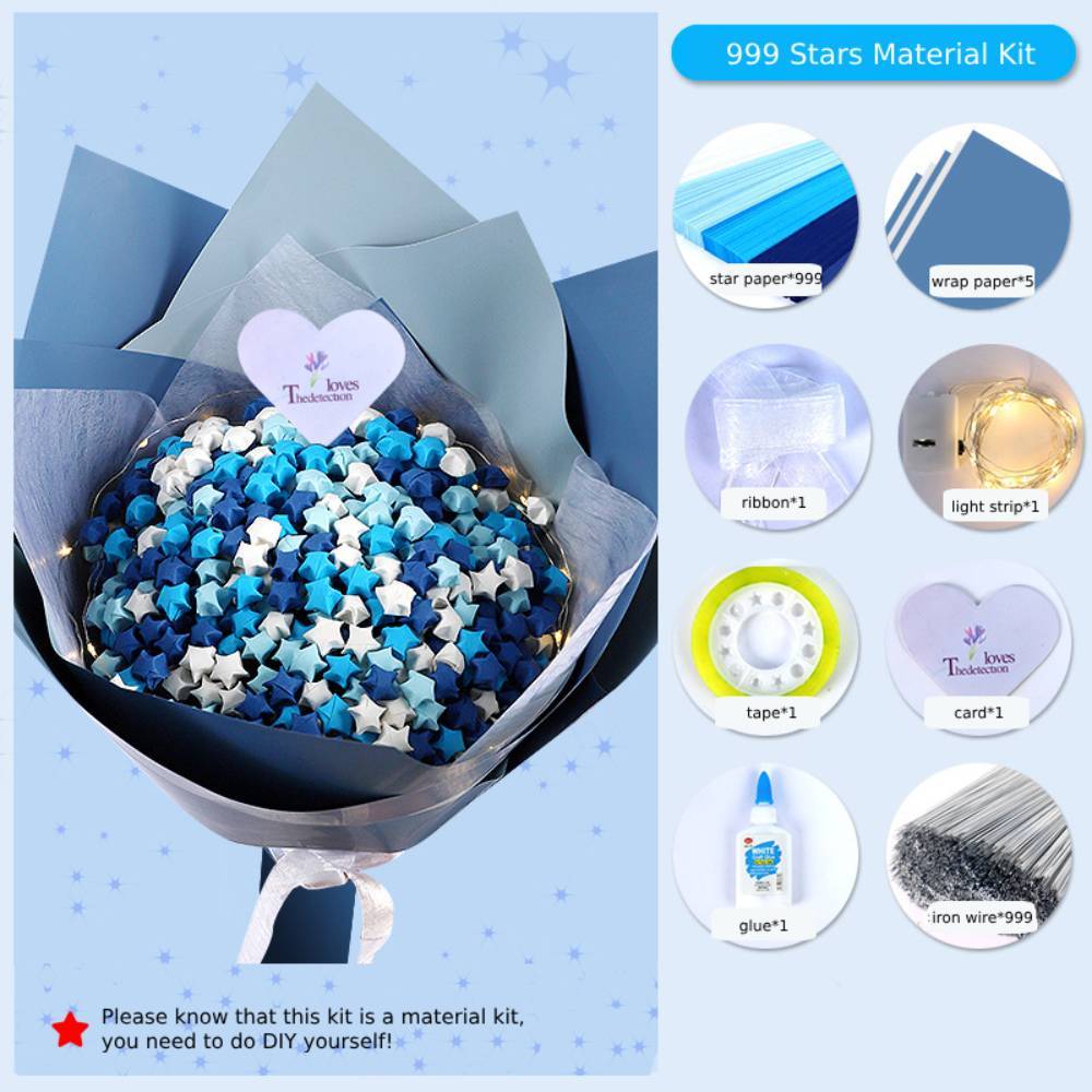 DIY Lucky Paper Stars Bouquet Set Valentine's Day Gifts for Lovers - NameNecklace
