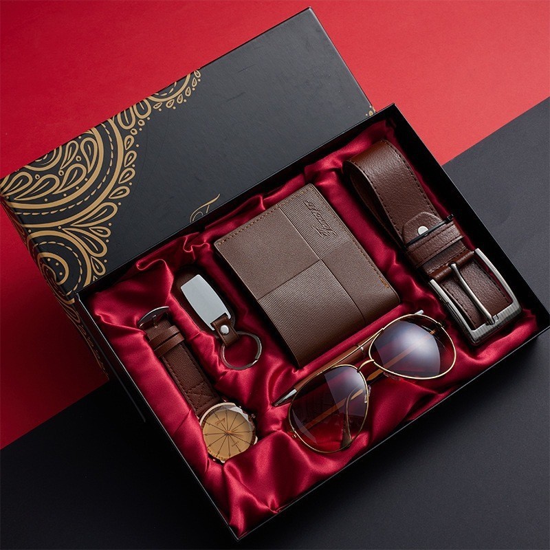 Father's Day Gifts Men's Jewelry Gift Sets Premium Men's Essentials Gift Collection Wallet Belt Pen Keychain and So On