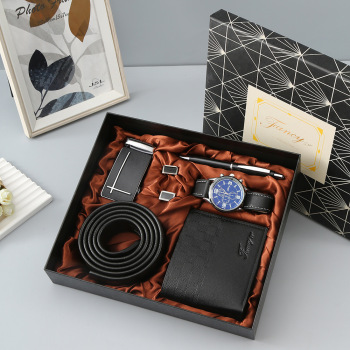 Father's Day Gifts The Ultimate Men's Gift Set: Wallet, Belt, Watch, Keychain, Pen & Cuff links Sophisticated 7-Piece Men's Accessories Gift Box