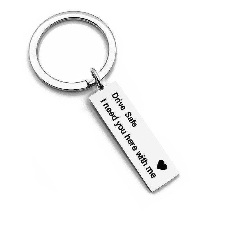 For Him Drive Safe Keychain Metal Keychain - NameNecklace