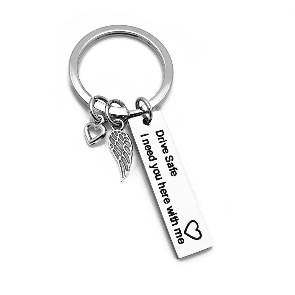 For Him Drive Safe Keychain Metal Keychain - NameNecklace