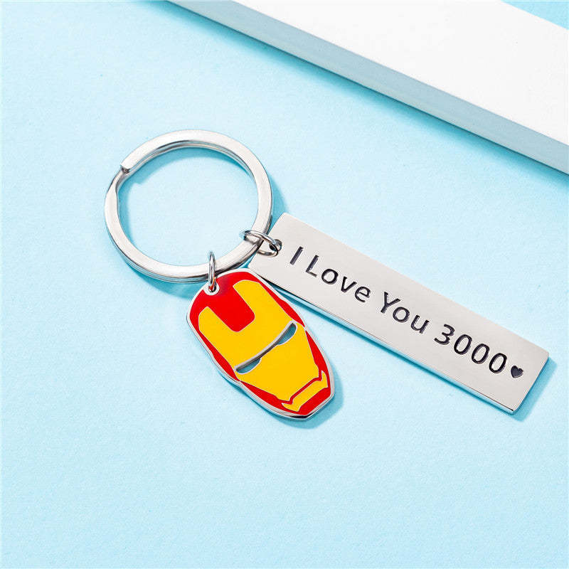 Fashion Keychain I Love You 3000 Times Avengers Gifts - NameNecklace