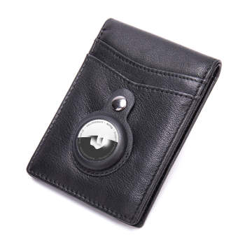Airtag Men's Wallet Vintage Card Holder Leather Money Clip - NameNecklace