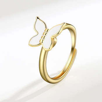 Fidget Anti-anxiety Ring Butterfly Open Adjustable Spinner Ring Jewelry Gifts for Her - NameNecklace
