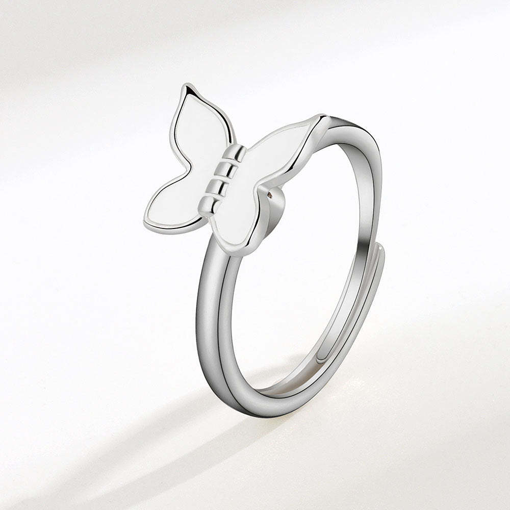 Fidget Anti-anxiety Ring Butterfly Open Adjustable Spinner Ring Jewelry Gifts for Her - NameNecklace