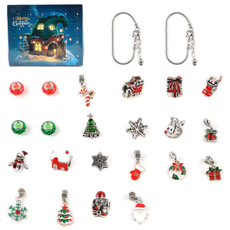 Personalized Photo Charm Christmas Charm Surprise Blind Box Bracelet 24 Calendar Countdown Gift Box Bracelet DIY Charms - NameNecklace