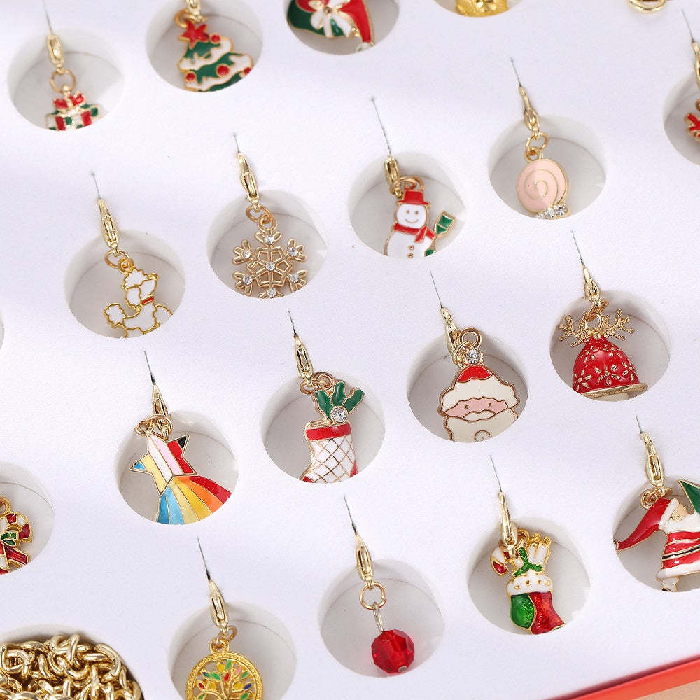 Christmas Charms Bracelet Set Calendar Advent 24 Countdown Surprise Blind Box - NameNecklace