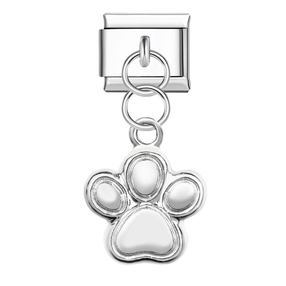 Cute Cat Paw Italian Charm For Italian Charm Bracelets Composable Link - NameNecklace
