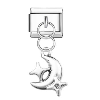 Star And Moon Italian Charm For Italian Charm Bracelets Composable Link - NameNecklace
