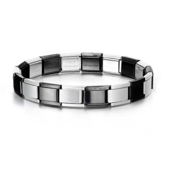Vintage Silver and Black Italian Charm Bracelets Original Italian Charm Bracelet - NameNecklace