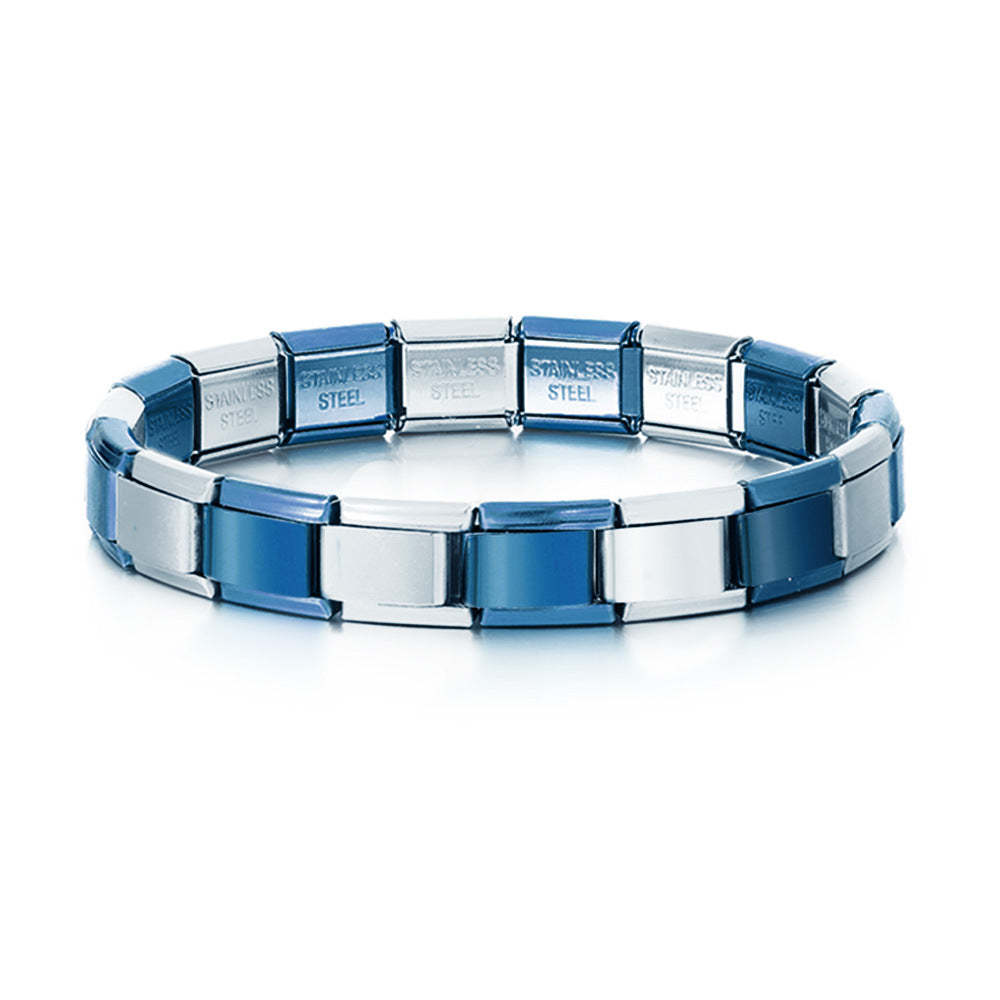Vintage Silver and Blue Italian Charm Bracelets Original Italian Charm Bracelet - NameNecklace