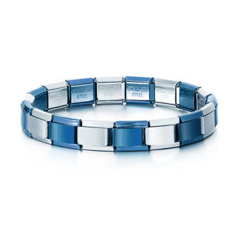 Vintage Silver and Blue Italian Charm Bracelets Original Italian Charm Bracelet - NameNecklace