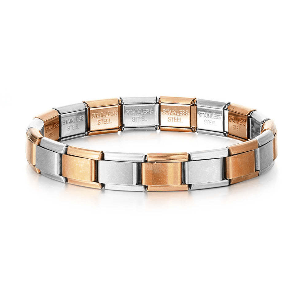 Vintage Silver and Rose Gold Italian Charm Bracelets Original Italian Charm Bracelet - NameNecklace
