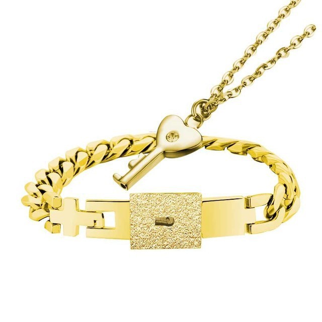 Secret Key Couple Bracelets Exclusive Love Lock Bracelets Lock & Unlock Your Love Set