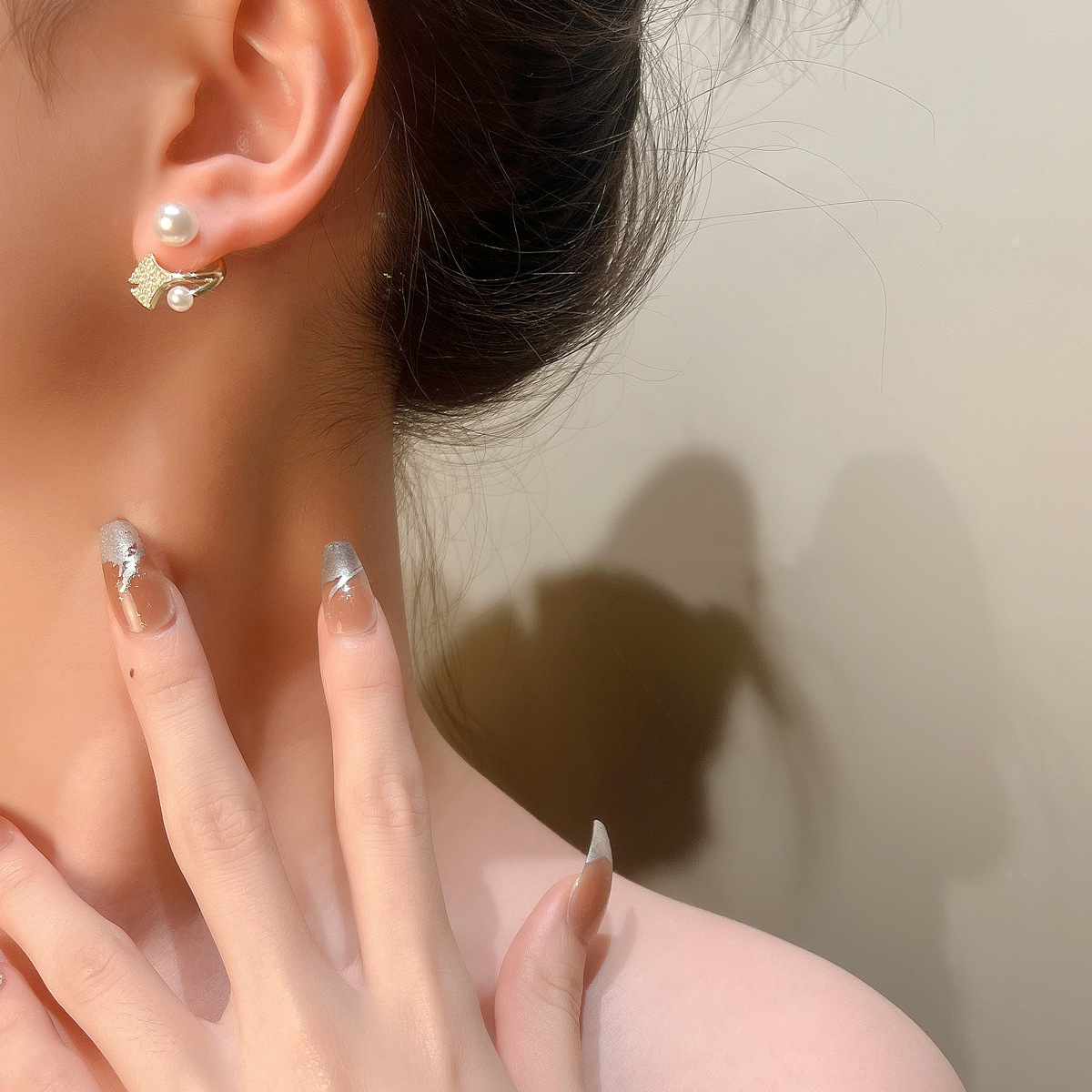 Chic & Elegant Pearl Ear Jackets, Modern Two-Way Studs, Designer Fashion Earrings