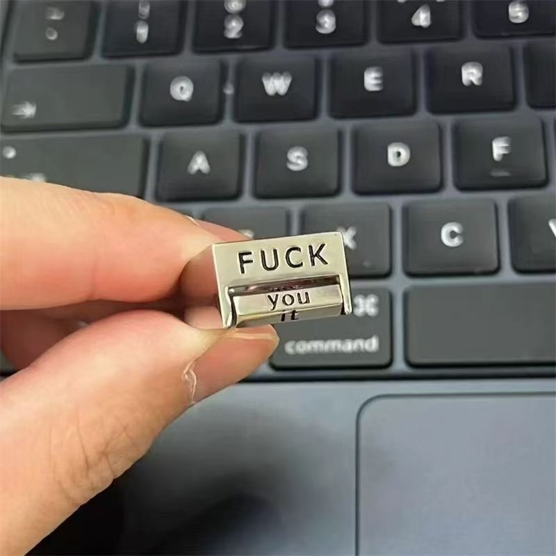 "Oppose/Love Everything" Statement Ring Adjustable Statement Ring Punk