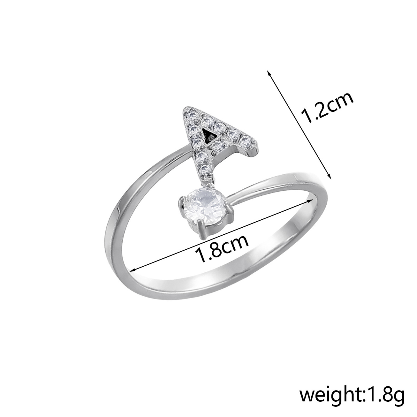 Dainty Initial Ring Adjustable Open Alphabet Letter Ring Cubic Zirconia Personalized Stackable Ring Gold/Silver Plated Women's Jewelry Gift