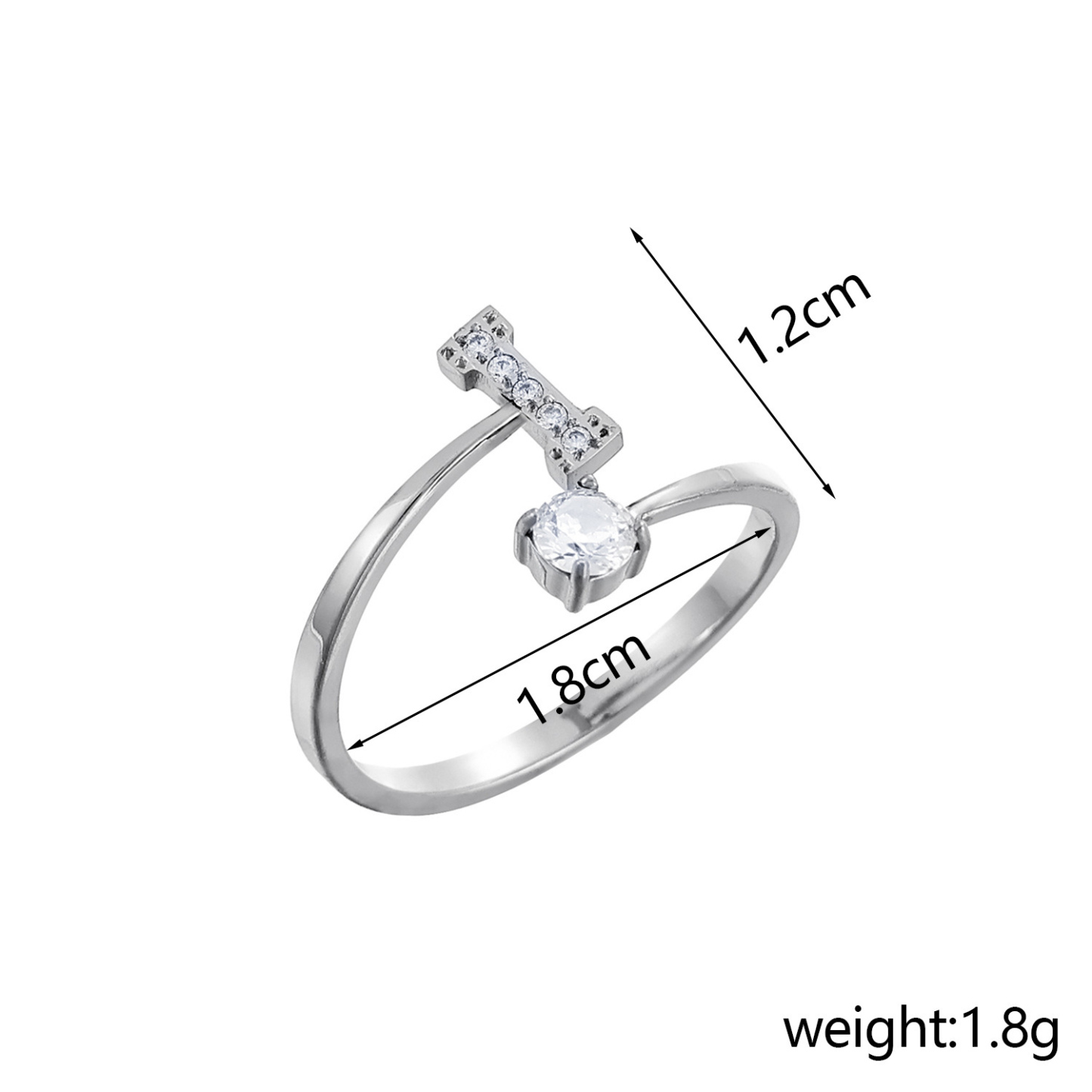 Dainty Initial Ring Adjustable Open Alphabet Letter Ring Cubic Zirconia Personalized Stackable Ring Gold/Silver Plated Women's Jewelry Gift