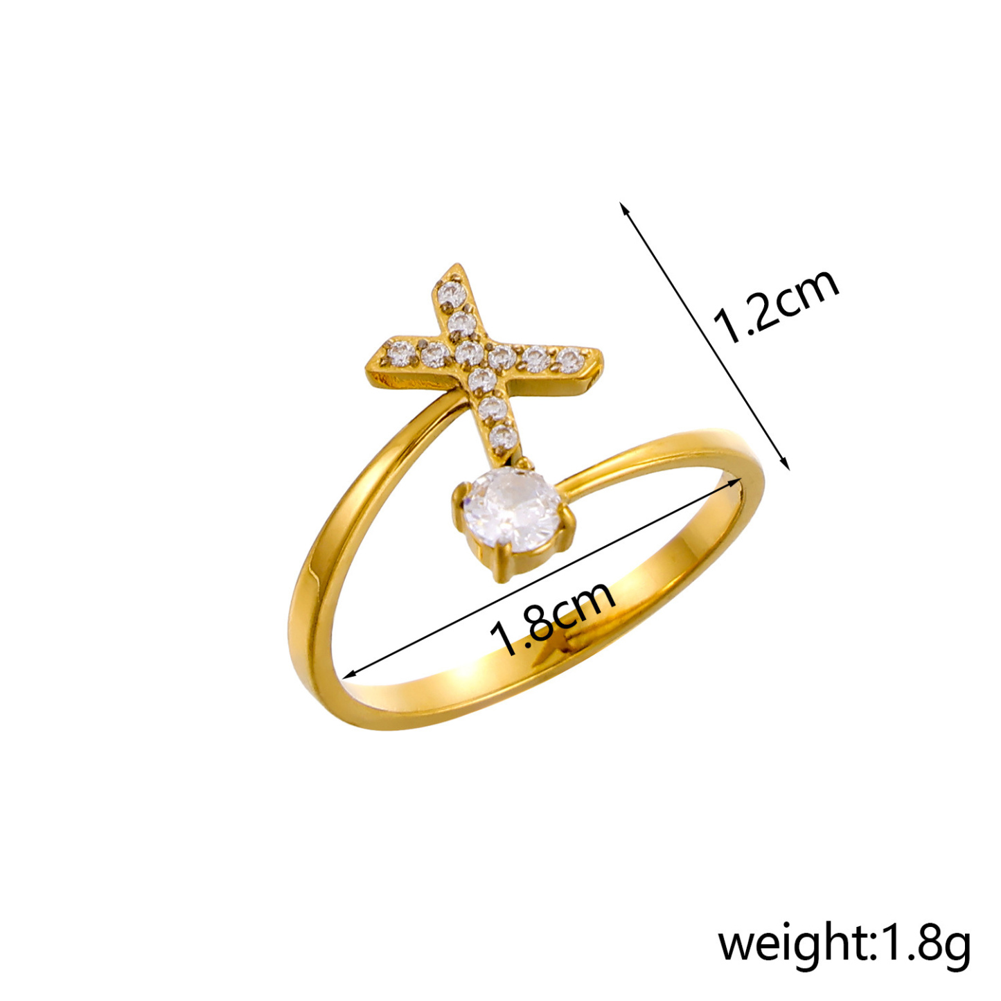 Dainty Initial Ring Adjustable Open Alphabet Letter Ring Cubic Zirconia Personalized Stackable Ring Gold/Silver Plated Women's Jewelry Gift