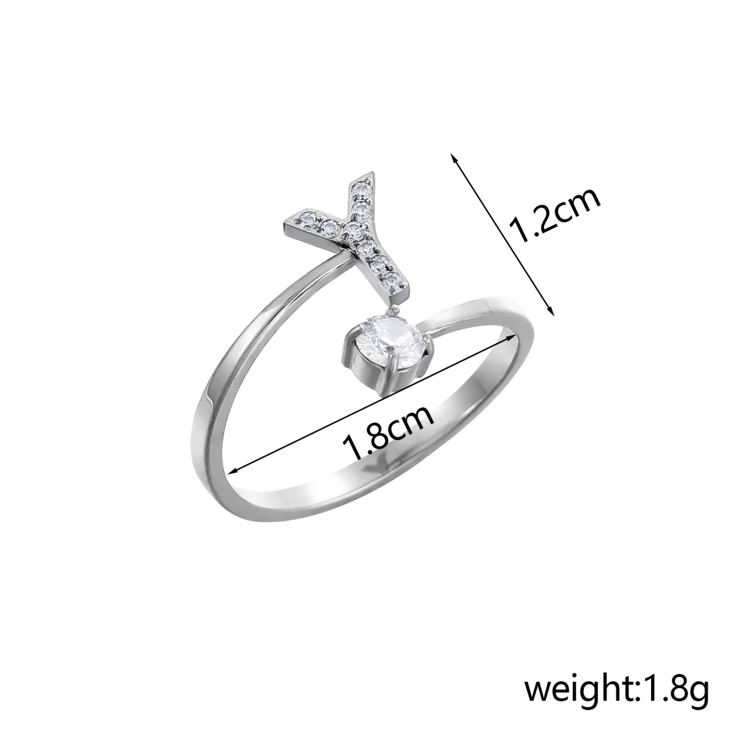 Dainty Initial Ring Adjustable Open Alphabet Letter Ring Cubic Zirconia Personalized Stackable Ring Gold/Silver Plated Women's Jewelry Gift