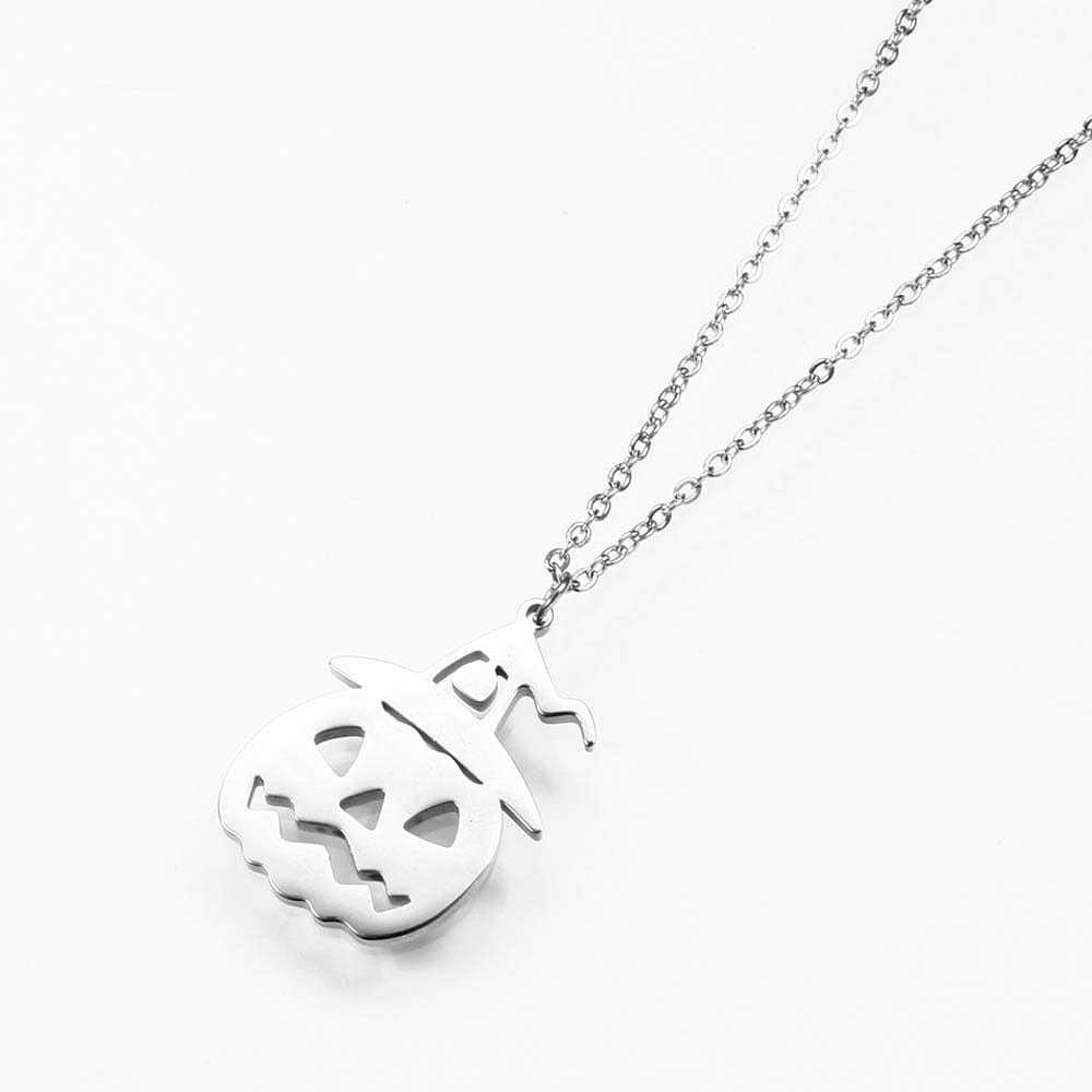Halloween Necklace Pumpkin Skull Necklace Pumpkin Jewelry Halloween Gifts - Giftlab