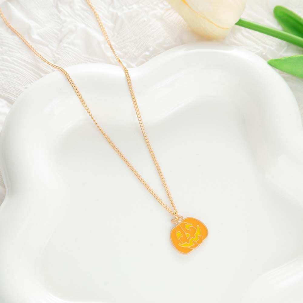 Halloween Necklace Pumpkin Pendant Necklace Cute Jewelry Halloween Gifts - Giftlab