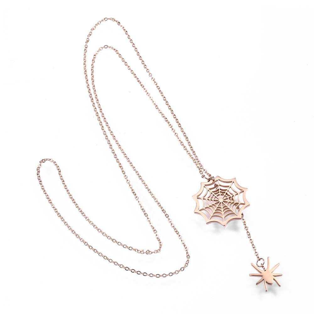 Halloween Necklace Spider Web Necklace Scary Spider Jewelry Halloween Gifts - Giftlab