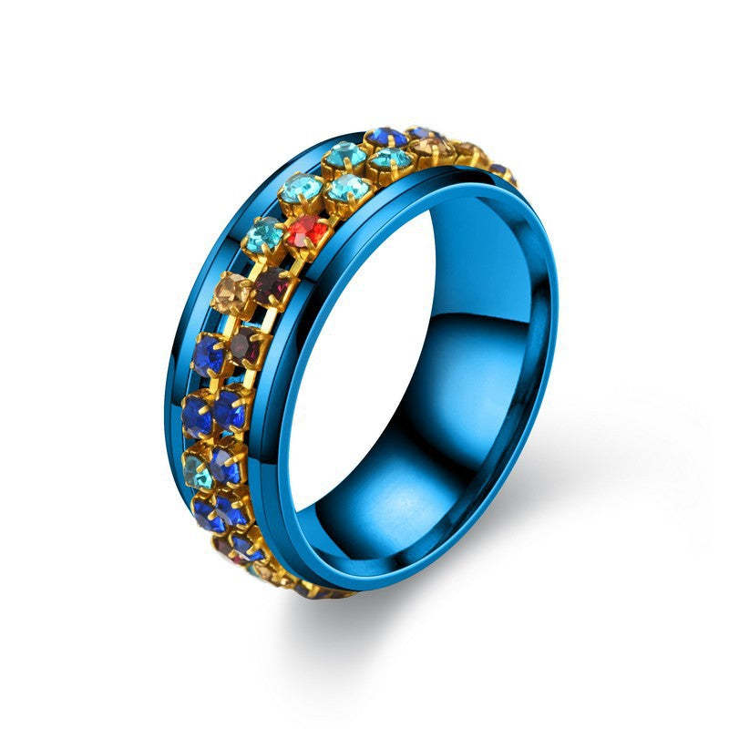 Stainless Steel Rotating Rings Anxiety Relieving Ring Jewelry Gifts for Women Men - NameNecklace