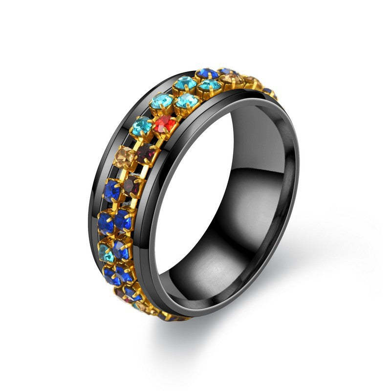 Stainless Steel Rotating Rings Anxiety Relieving Ring Jewelry Gifts for Women Men - NameNecklace