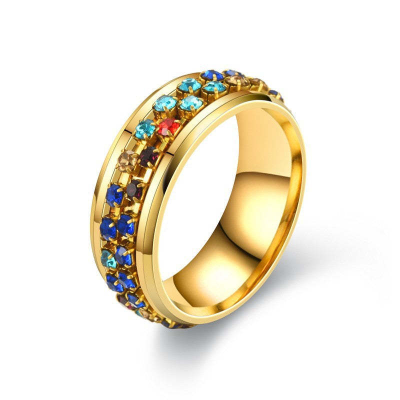 Stainless Steel Rotating Rings Anxiety Relieving Ring Jewelry Gifts for Women Men - NameNecklace