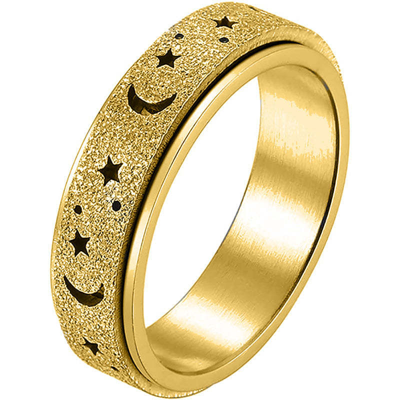 Anxiety Ring for Women Men Moon Star Relieving Anxiety Rotating Ring Jewelry Gifts - NameNecklace