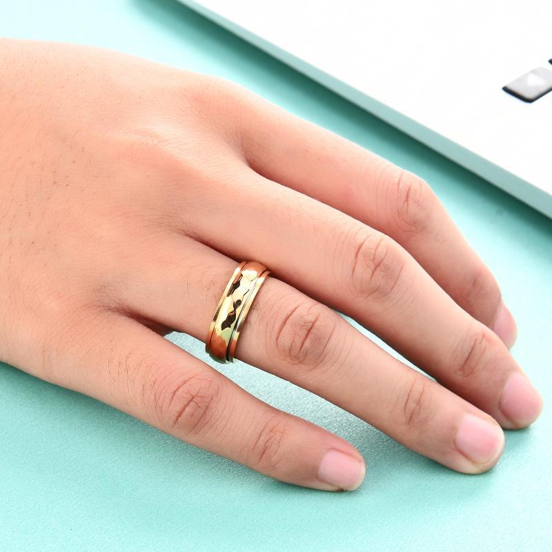 Spinner Ring Relieving Anxiety Rotating Ring Jewelry Gift for Women Men - NameNecklace