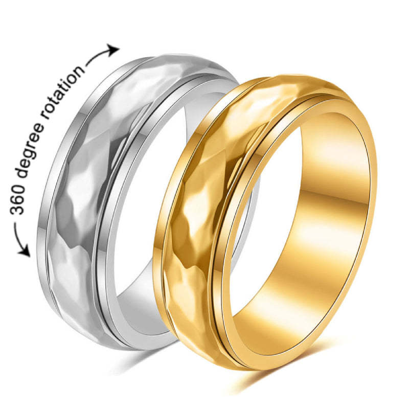 Spinner Ring Relieving Anxiety Rotating Ring Jewelry Gift for Women Men - NameNecklace