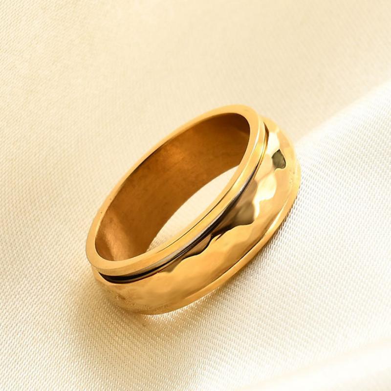 Spinner Ring Relieving Anxiety Rotating Ring Jewelry Gift for Women Men - NameNecklace