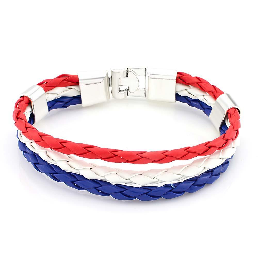 Flag Bracelet World Cup Couple Woven Gifts - NameNecklace