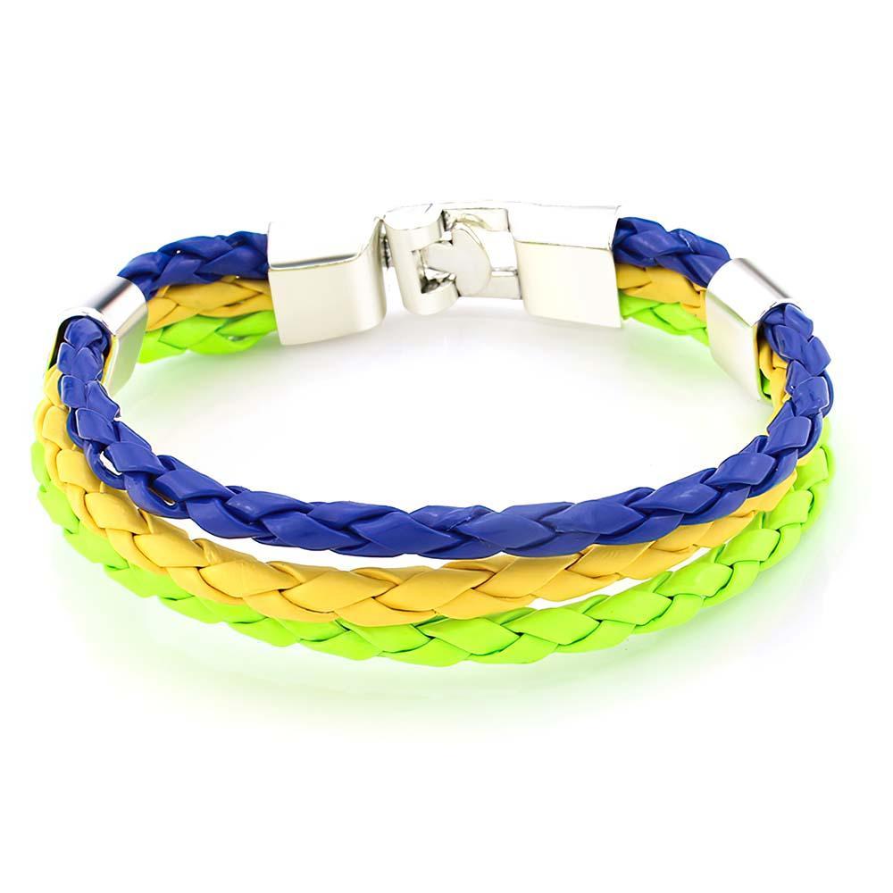 Flag Bracelet World Cup Couple Woven Gifts - NameNecklace