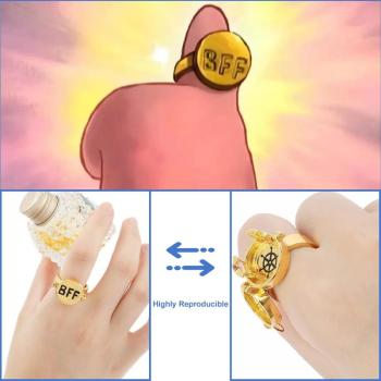 Best Friends Forever Ring Adjustable Spinner Ring Jewelry Gift for Lovers Best Friends - NameNecklace