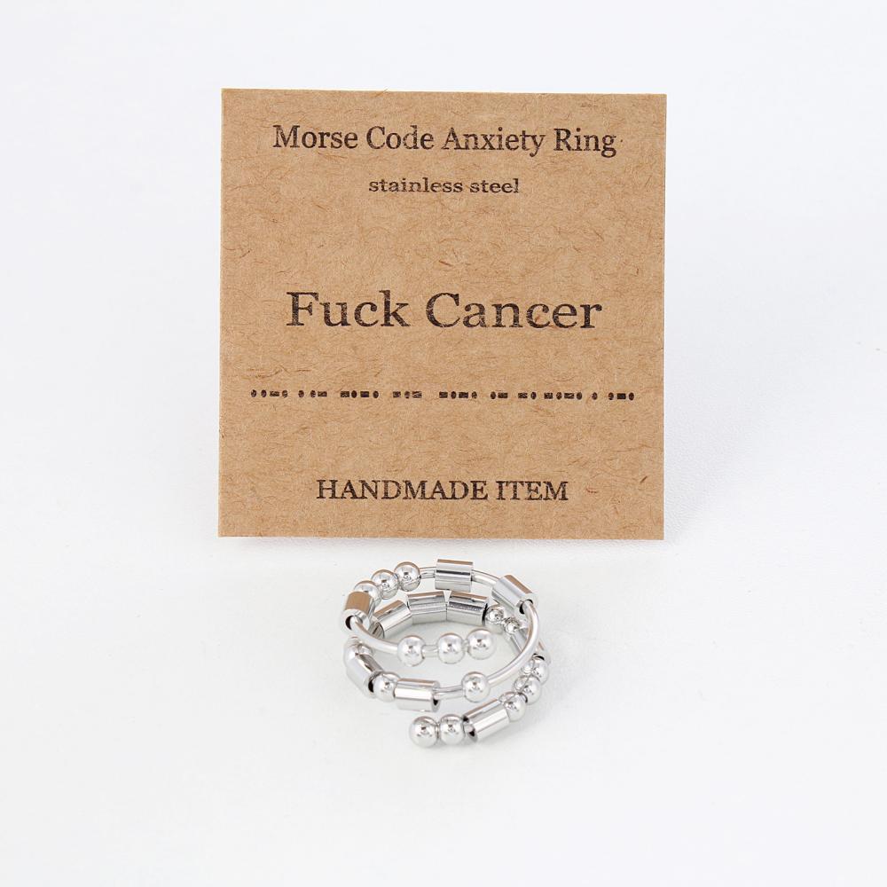 Morse Code Anxiety Spinner Ring Relieving Anxiety Ring Jewelry Gifts for Women Men - NameNecklace