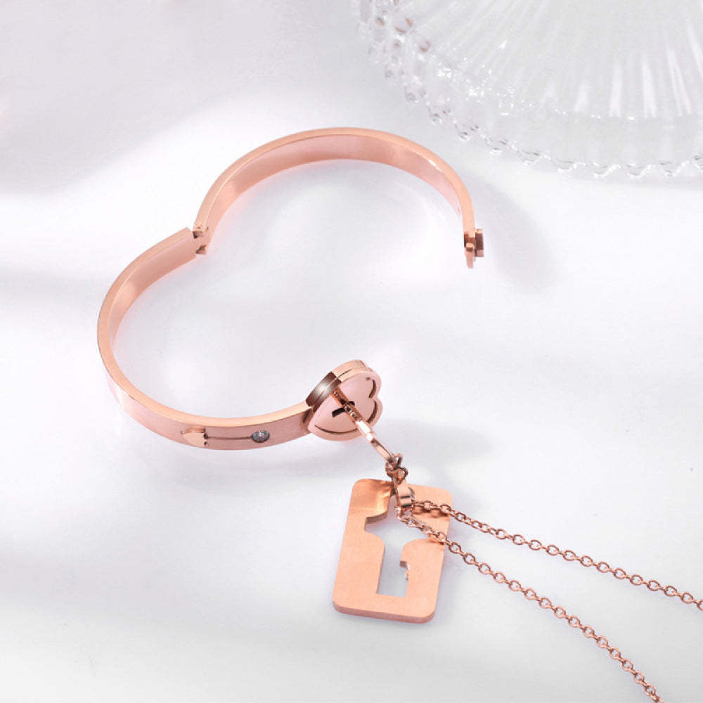 Necklace Bracelet Set Key Lock Love Jewelry Gifts For Couples - NameNecklace